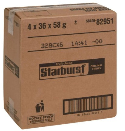 STARBURST CANDY ORIGINAL BAG (4X36X58GR) 144 Per Case