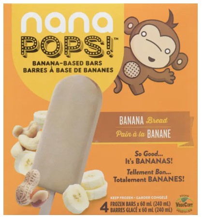 BANANA BREAD NANAPOPS (BANANA BREAD NANAPOPS Banana-Based Bars) 6 Per Case
