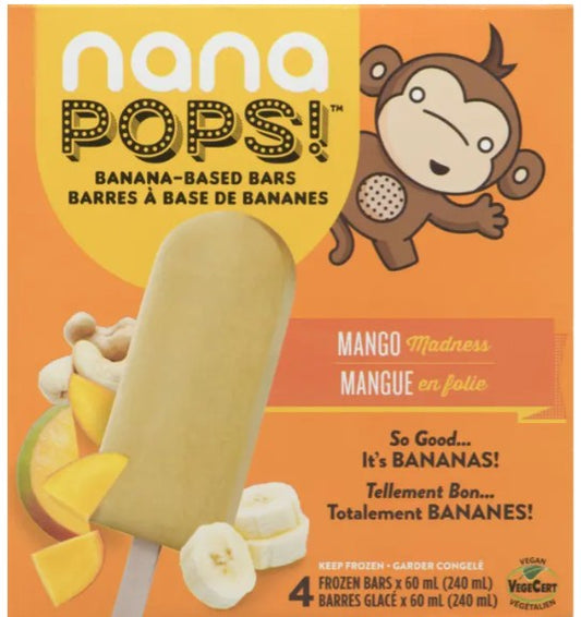 MANGO MADNESS NANAPOPS (MANGO MADNESS NANAPOPS Banana-Based Bars) 6 Per Case