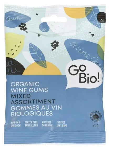GoBio! Organic Mixed Wine Gums, 75 Gram 10 Per Case