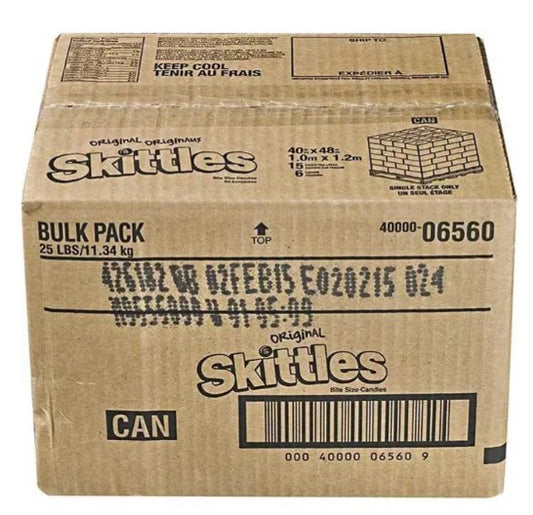 SKITTLES ORIGINAL 11.34kgs (25lb) BULK CASE (SKITTLES) 1 Per Case