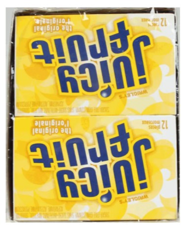 JUICY FRUIT GUM YELLOW SUGAR FREE (18X12X1UN) 216 per case