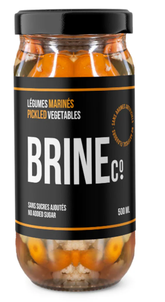Brine & Co. Brand Pickled Vegetables, 500 mL Pickled Fermented Vegetables Healthy Prepared in Canada Pantry