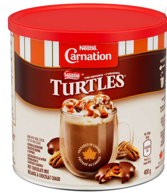 Nestlé TURTLES Hot Chocolate Mix 400g Plastic Can Popular Prepared in Canada Cold Weather Drink