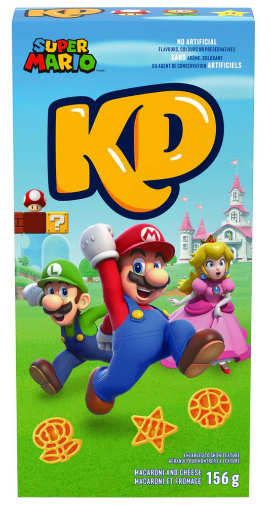 Kraft Dinner KD Canada Brand Super Mario Shapes, 150 g Limited Edition Canadian Pantry Quick Meal Pasta Cheesy Noodles