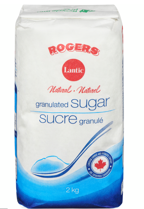 Lantic Brand Granulated Sugar 2KG Fine White Sugar Canadian Brand for Cooking Baking Frostings Pantry