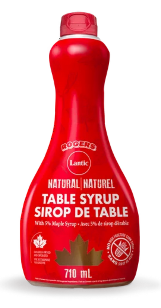 Lantic Brand Natural Table Syrup with 5% Maple Syrup Bottle 710ml Canadian Brand Breakfast Pancake Crepe Syrup Canadian