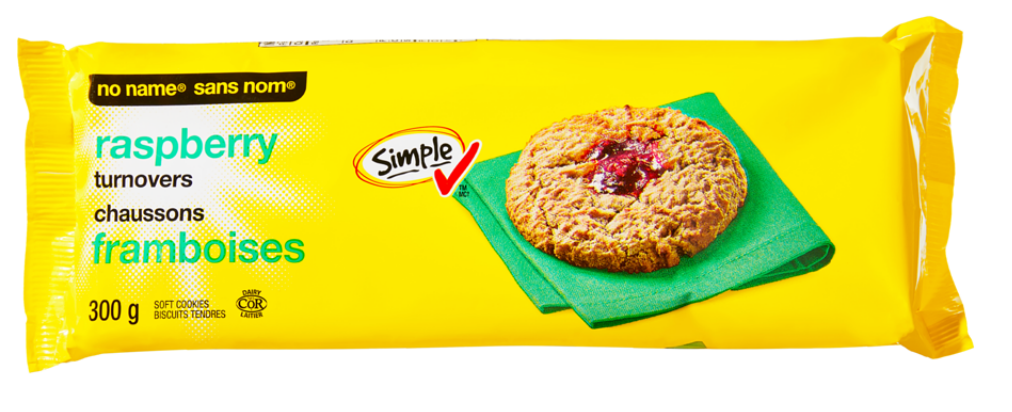 No Name Prepared in Canada Brand Raspberry Turnover Soft Fruit Filled Cookie Snack 300g Pantry Tea Biscuit